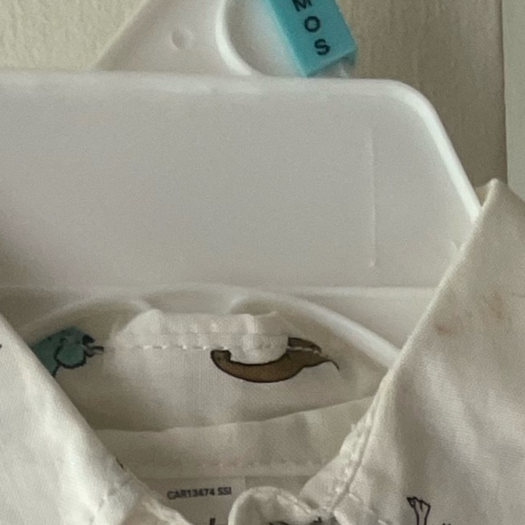 CARTER'S BABY BOY DINO DESIGN 2 PC SHORT SET SIZE 6 MONTHS NWT "FLAW" - Picture 8 of 8